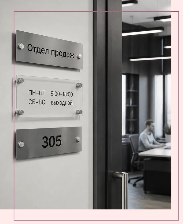 Офисные таблички на дверь в Балашихе по цене от 5024 р. | Аванза-Блш